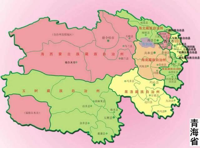 青海省各地级行政区分乡镇政区图