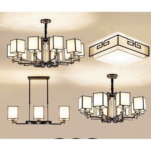 新中式吊灯客厅灯轻奢餐厅灯卧室现代中国风禅意闪电客套餐组合灯具