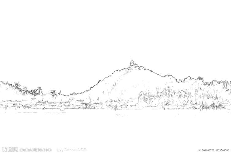 狼山线描图片