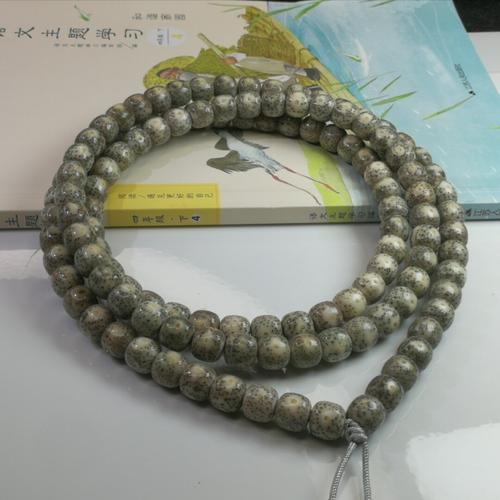 石玉料骨瓷奶奶灰冰透星月菩提108颗佛珠_星月菩提_骨瓷_奶奶灰_阅读