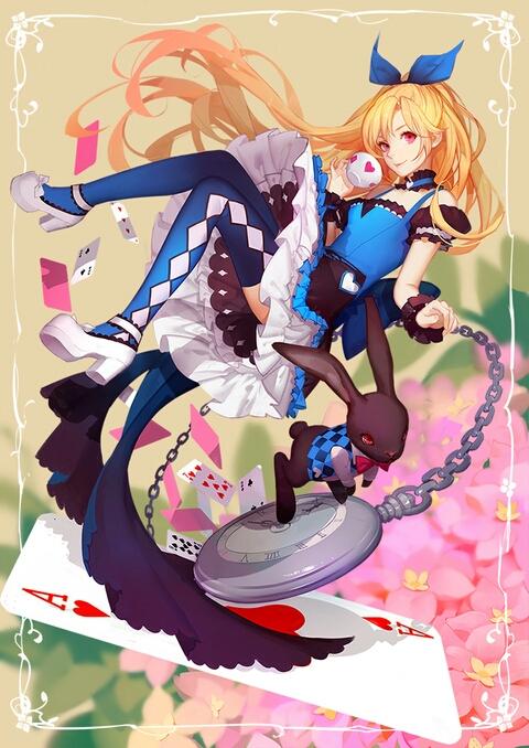 p站,爱丽丝,女生,萌妹子,萝莉,壁纸,插画