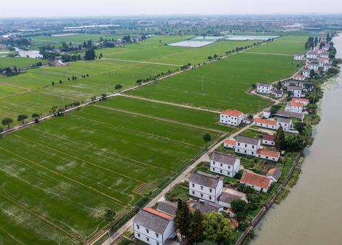 7月12日,空中俯瞰嘉善县大云镇的温泉景区(无人机照片).