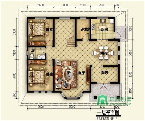 12x11米农村精致二层房屋设计图轩鼎别墅设计