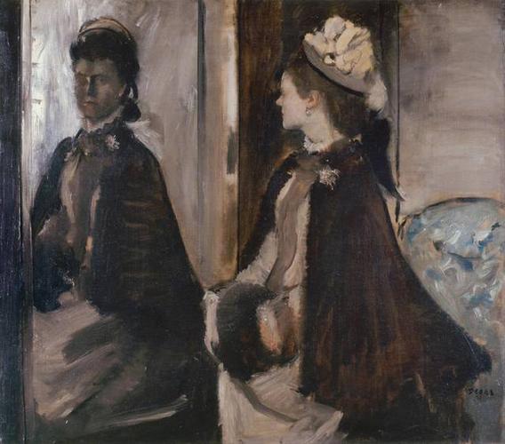 1875年-镜中的詹陶夫人《mrs jeantaud in the mirror》-70x84cm