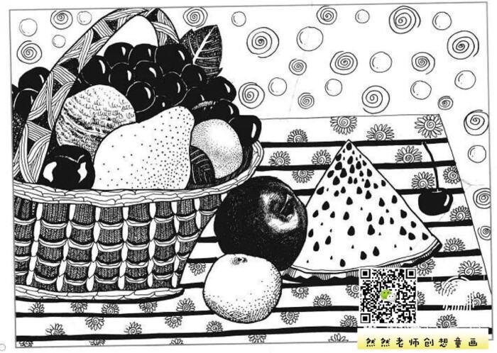 线描 写美篇春季风景 可爱的动物 卡通人物 静物 情景画 刮画 写生