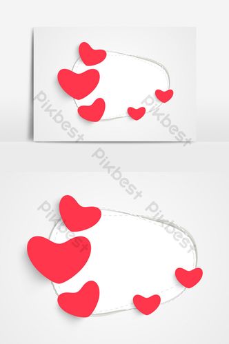 cartoon heart shaped text box element