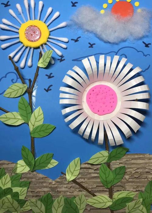 师院附小美术课堂废物利用创意画你好春天