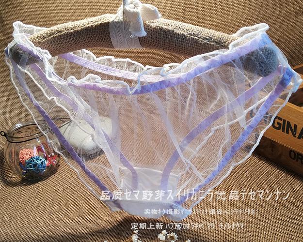 日系甜美透明网纱 透视性感诱惑超透女士中腰三角内裤
