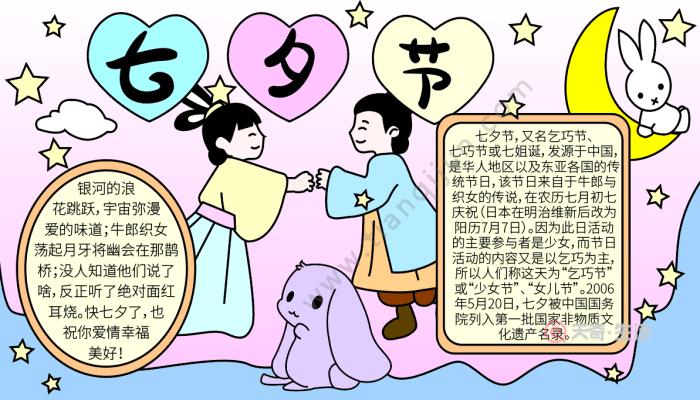 七夕节手抄报怎么画