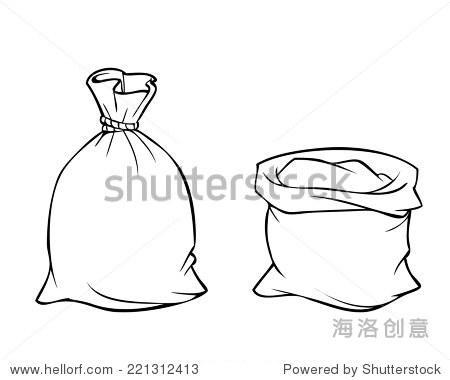 成堆麻袋简笔画