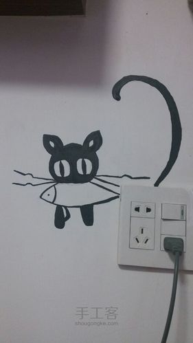 简单的手绘开关装饰画,分享自手工客:http://www.shougongke.