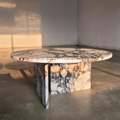 宝格丽白大理石艺术茶几_茶几_艺术_润嘉石材雕塑有限