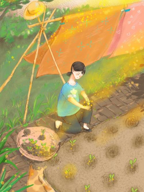 原创插画||种植春_插画_绘画_线稿_寻找小红书绘画大神_文化_绘画