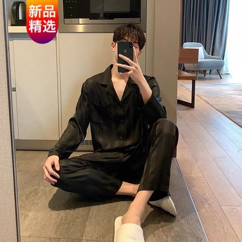 男生172cm130斤照片,170身高130斤男照片 sc#黑条纹【男士套装】 xl码:建议172cm/130斤内