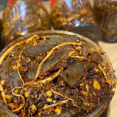 云南普洱特产西盟自制变态辣佤味麻辣牛皮苤菜根木姜