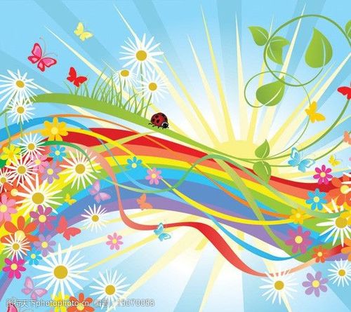 缤纷花世界矢量素材图片