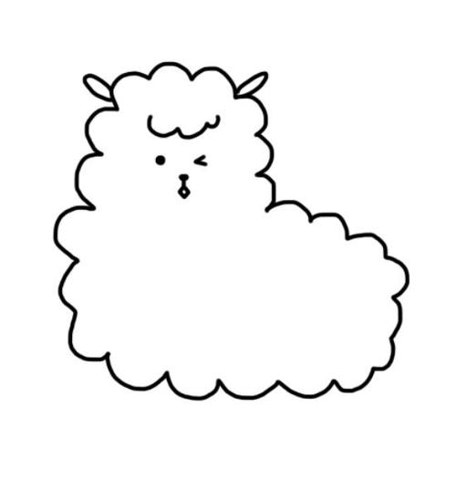一只可爱的小绵羊简笔画