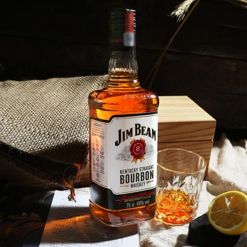 美国进口洋酒jimbeam金宾波本威士忌白占边波旁威士忌750ml