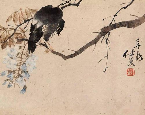 清末 任薰 花鸟作品欣赏_任熊