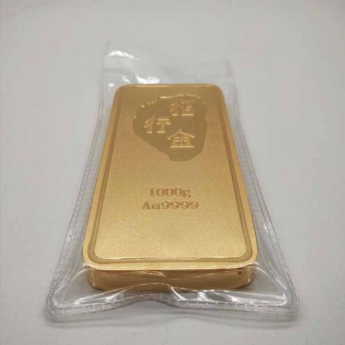 招行仿真样板金条1000克铜镀金 银行金店影视橱窗陈列