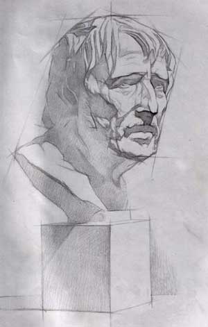 海盗侧面石膏头像画法