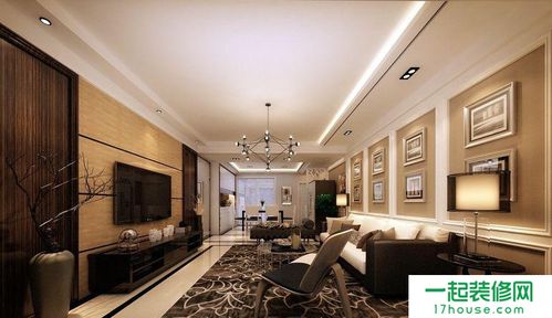 现代简约三居室客厅吊顶装修效果图大全