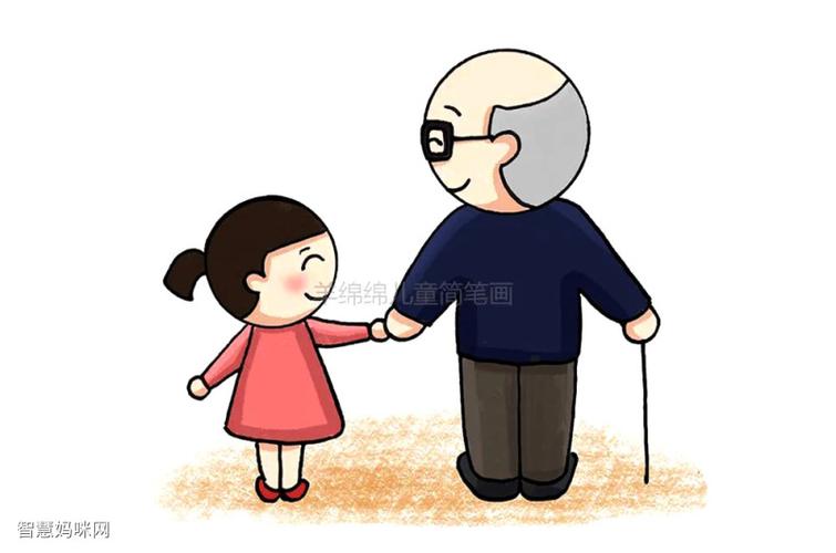 学画重阳敬老简笔画