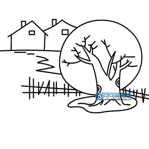 怎样画乡村的风景画 风景简笔画怎样画 风景简笔画是描绘自然景象和