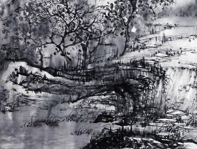 中美协会员 周松《秋山晴云图》第四届民族百花奖金奖得主