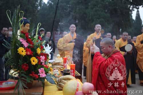 永信方丈率少林寺两序大众塔林祭祖 2014年4月1日