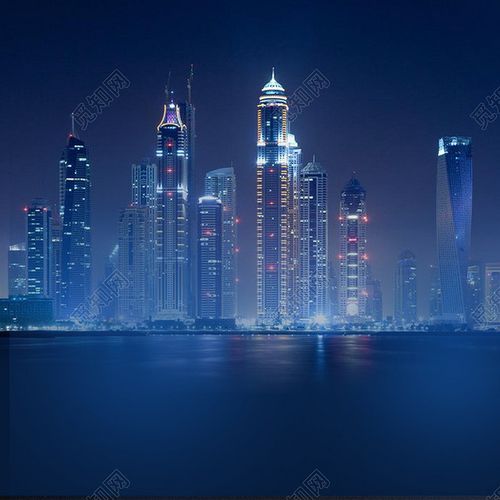 城市夜景楼房背景