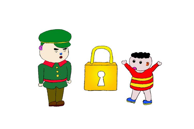 创意配图:警察叔叔为儿童安全保驾护航