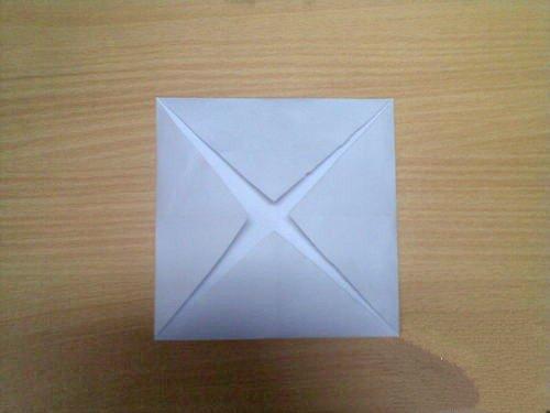 手工折纸带蓬船