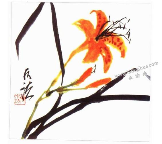 萱草的写意画法解析