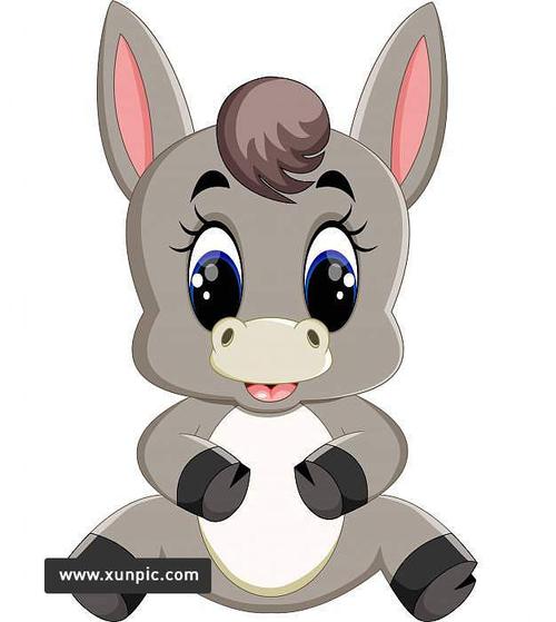 在白色背景隔绝的可爱的驴