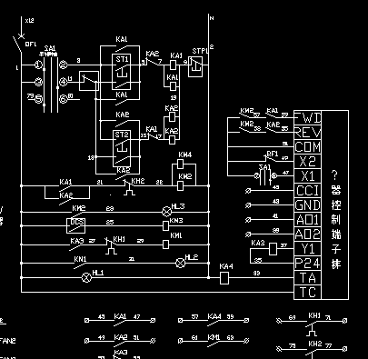 顺流及逆流风机变频控制柜接线原理图