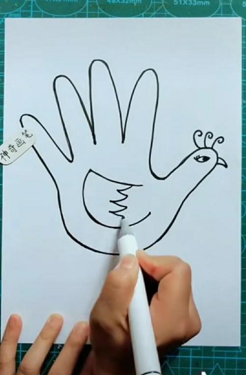 手掌画――美丽的孔雀