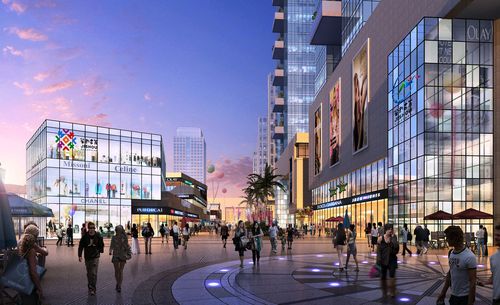 商业广场夜景图片