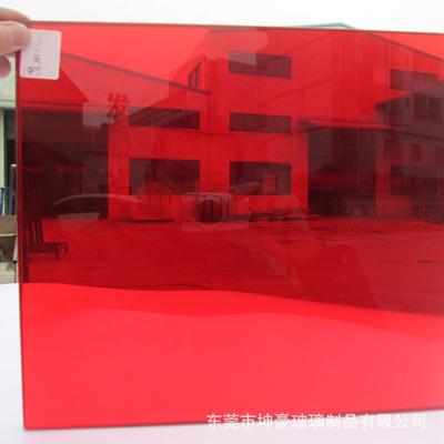 坤豪专业定制彩色透明钢化玻璃 eva透明红色夹胶玻璃 半透钢化玻