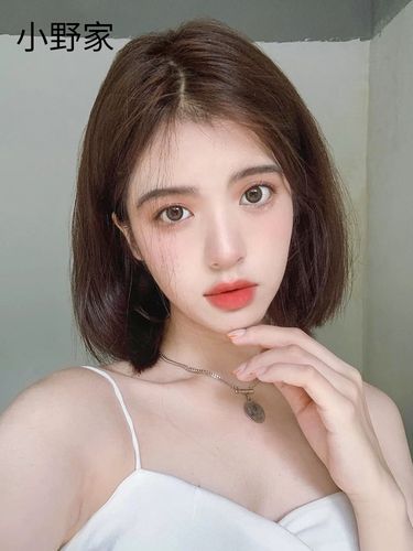 正品假发女短发中分波波头圆脸气质锁骨发真人发丝蓬松自然网红全