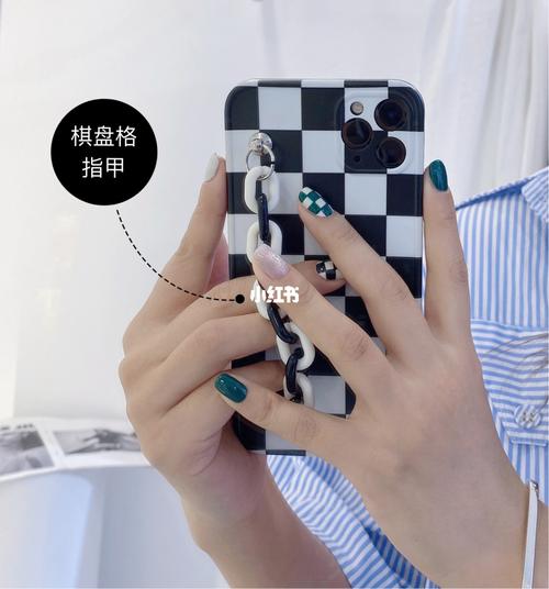 棋盘格指甲_棋盘格_美甲_棋盘格美甲_美妆_美甲