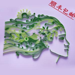 衍纸画成品卷纸画立体画创意女孩头像手工纸条拼贴家居装饰画包邮