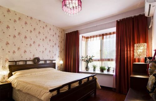 卧室精装2015最新卧室窗帘装修效果图