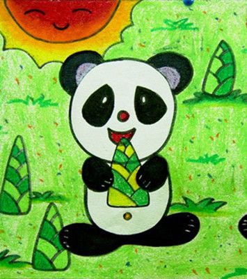 竹子熊猫儿童画图片手抄报 儿童手抄报