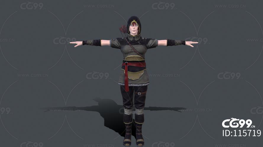 次时代 玄幻 弓箭手 女刺客 信条-cg模型免费下载-cg99