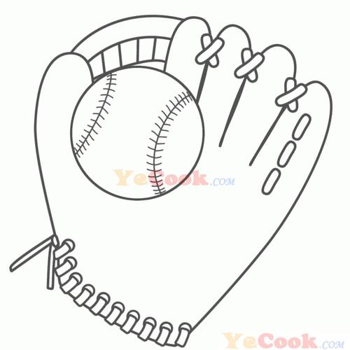 [卡通简笔画] 如何画棒球手套铅笔画