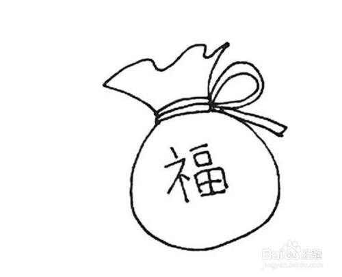 福袋的儿童卡通简笔画教程