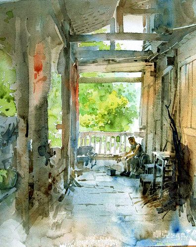 马百齐的建筑水彩画(2) - 韵湖佳境 - "韵湖佳境"欢迎您