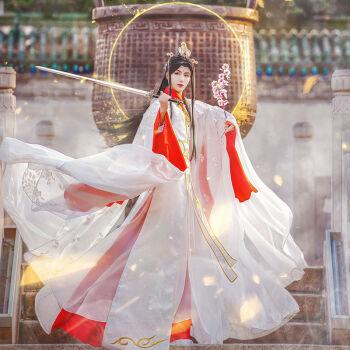 dcoud天官赐福周边cos服太子悦神谢怜古风古装汉服孔雀拟人红白衣谢怜