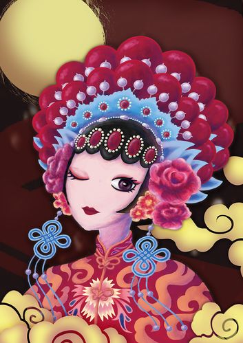 粤剧形色|插画习作|插画|kumaxi - 原创设计作品